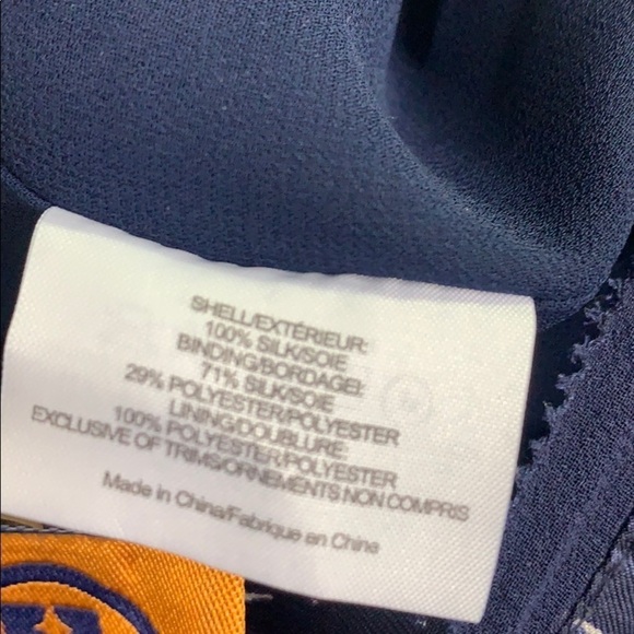 Tory Burch Silk Navy blue Academia Sway A line knee length skirt women’s size 2 - Picture 11 of 12